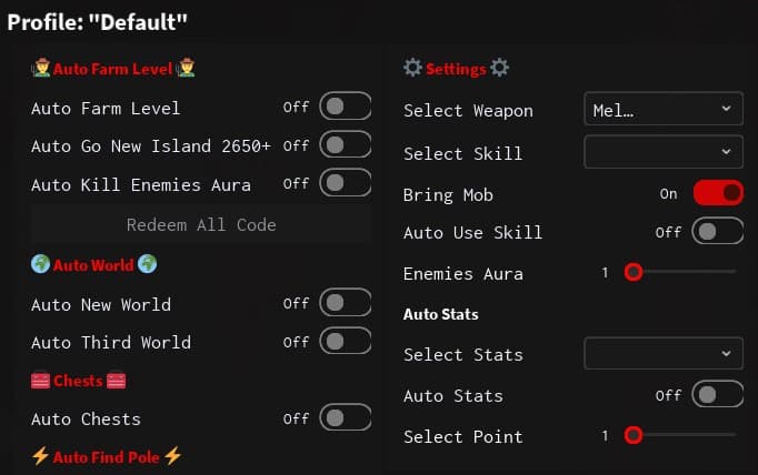 Blox Fruits UI Redz Hub 2025 Working!