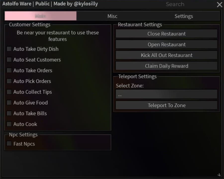 Restaurant Tycoon 3 Script Gui Roblox 2025!