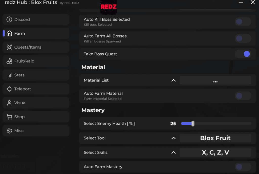 Blox Fruits New Script Redz Hub Best!