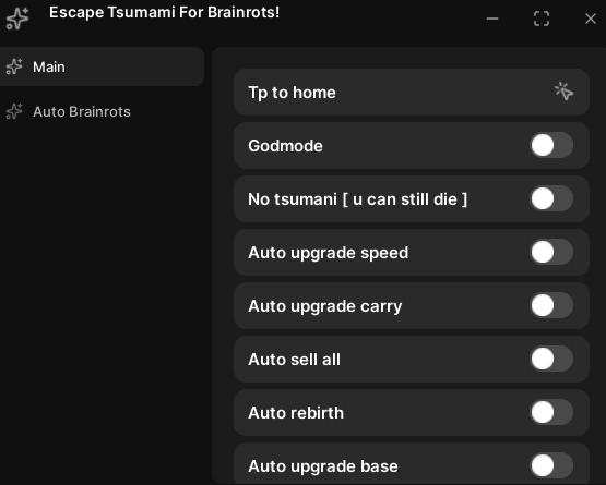 Escape Tsunami For Brainrots Scripts Roblox UI